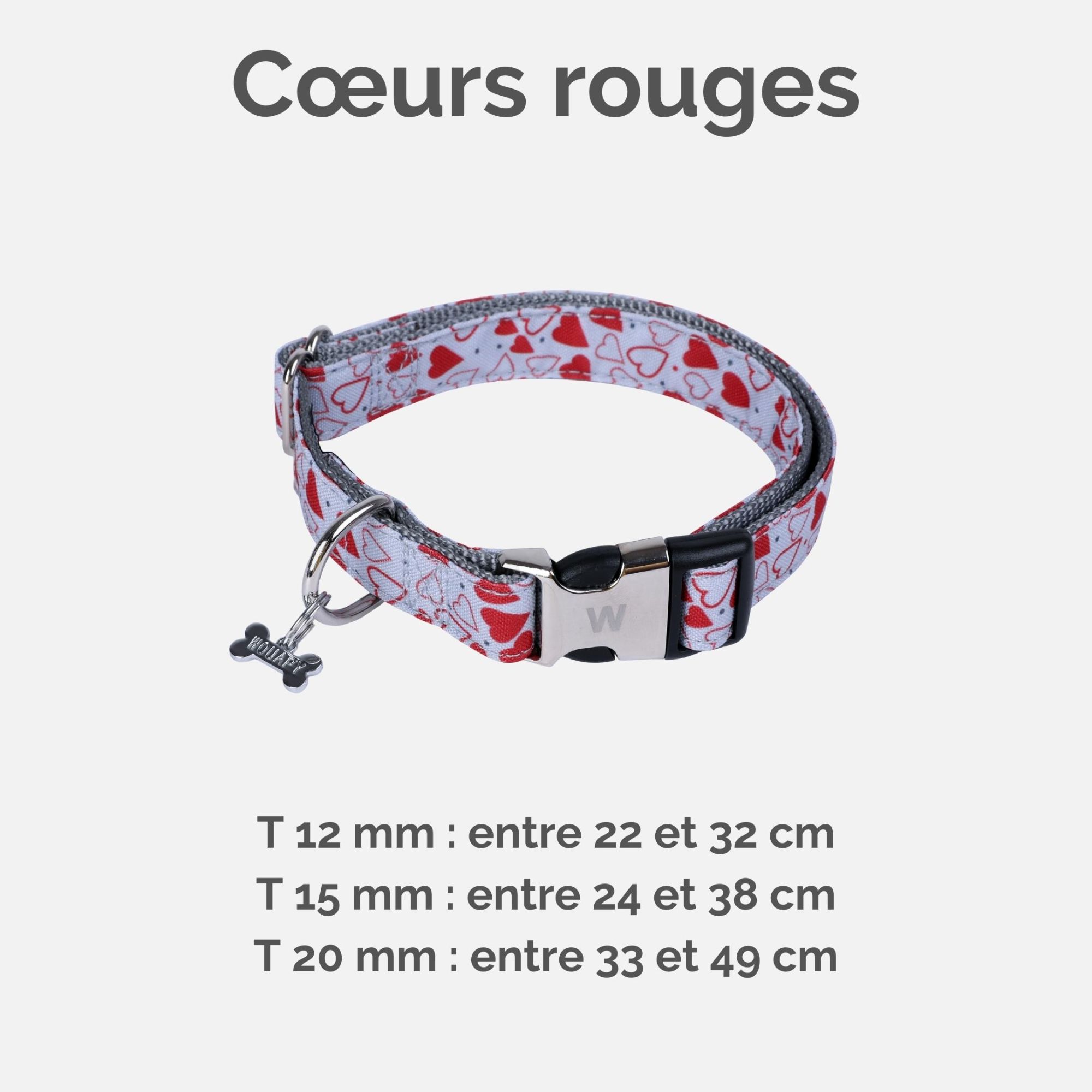 Collier coeurs rouges